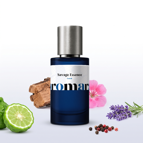 Savage Essence 35% Extrait perfume by Aromara, inspired by Dior Sauvage. Bergamot, pepper, lavender, geranium, cedarwood. UK-made dupe, 7+ hour wear.