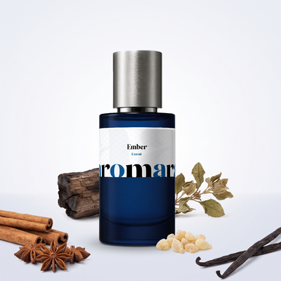Ember 35% Extrait perfume by Aromara, inspired by Tom Ford Amber Absolute. Spices, incense, labdanum, vanilla, woods. UK-made dupe, 7+ hour wear.