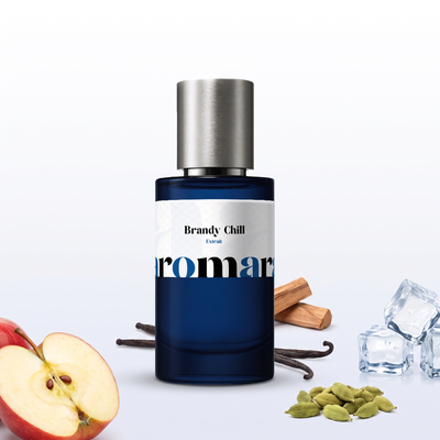 Brandy Chill 35% Extrait perfume by Aromara, inspired by Kilian Apple Brandy on the Rocks. Apple, cardamom, vanilla, sandalwood. UK-made dupe, 7+ hour wear.