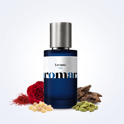Levante 35% Extrait perfume by Aromara, inspired by Louis Vuitton Ambre Levant. Saffron, cardamom, rose, incense, oud. UK-made dupe, 7+ hour wear.
