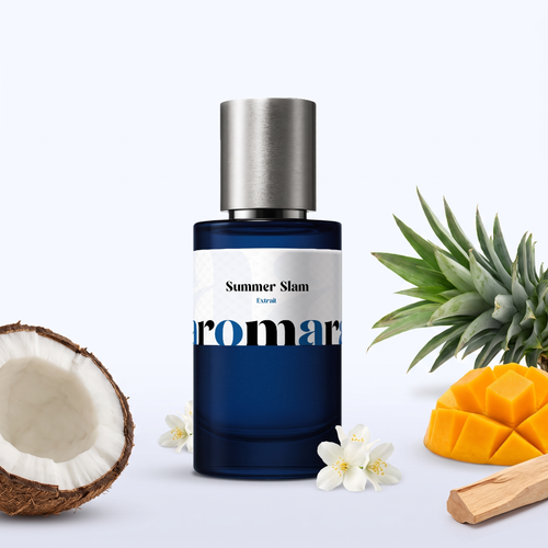 Summer Slam 35% Extrait perfume by Aromara, inspired by Lorenzo Pazzaglia Summer Hammer. Mango, pineapple, coconut, jasmine, sandalwood. UK-made dupe, 7+ hour wear.
