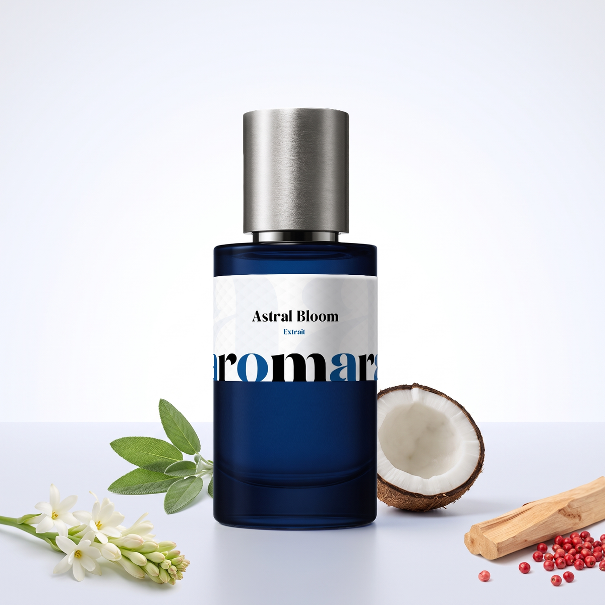 Astral Bloom 35% Extrait perfume by Aromara, inspired by Maison Crivelli Tubereuse Astrale. Tuberose, coconut, sage, pink pepper, sandalwood. UK-made dupe, 7+ hour wear.