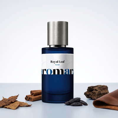 Royal Leaf 35% Extrait perfume by Aromara, inspired by Amouage Opus XIV Royal Tobacco. Cinnamon, tobacco, tonka bean, oud, leather. UK-made dupe, 7+ hour wear.
