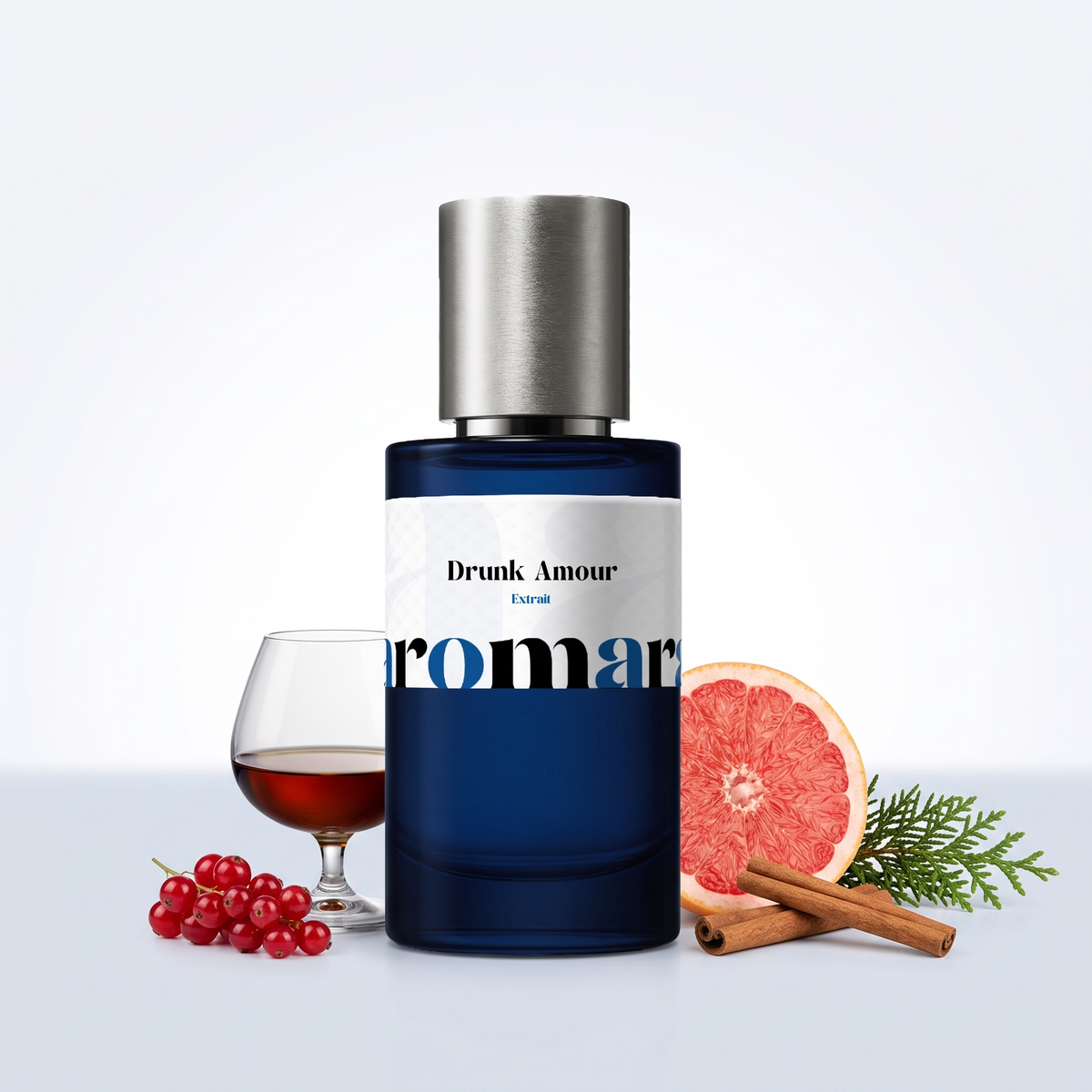Drunk Amour 35% Extrait perfume by Aromara, inspired by Born to Stand Out Drunk Lovers. Brandy, red berries, grapefruit, cinnamon, cypress. UK-made dupe, 7+ hour wear.