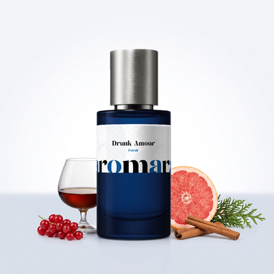 Drunk Amour 35% Extrait perfume by Aromara, inspired by Born to Stand Out Drunk Lovers. Brandy, red berries, grapefruit, cinnamon, cypress. UK-made dupe, 7+ hour wear.