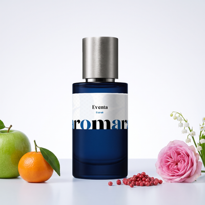 Eventa 35% Extrait perfume by Aromara, inspired by Creed Aventus for Her. Green apple, mandarin, pink berries, rose, lily of the valley. UK-made dupe, 7+ hour wear.