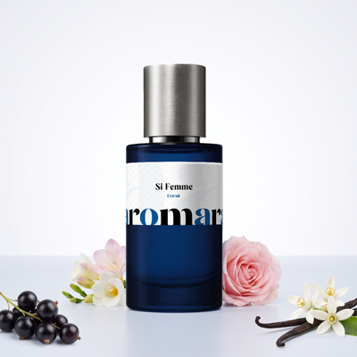 Si Femme 35% Extrait perfume by Aromara, inspired by Armani Si. Blackcurrant, freesia, rose, neroli, vanilla. UK-made dupe, 7+ hour wear.