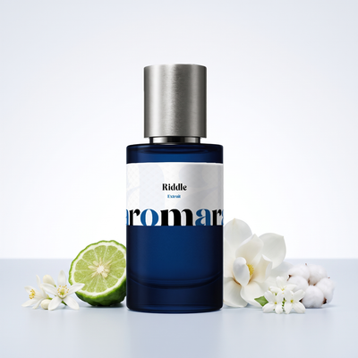 Riddle 35% Extrait perfume by Aromara, inspired by Prada Paradoxe. Bergamot, neroli, jasmine, magnolia, white amber, musk. UK-made dupe, 7+ hour wear.