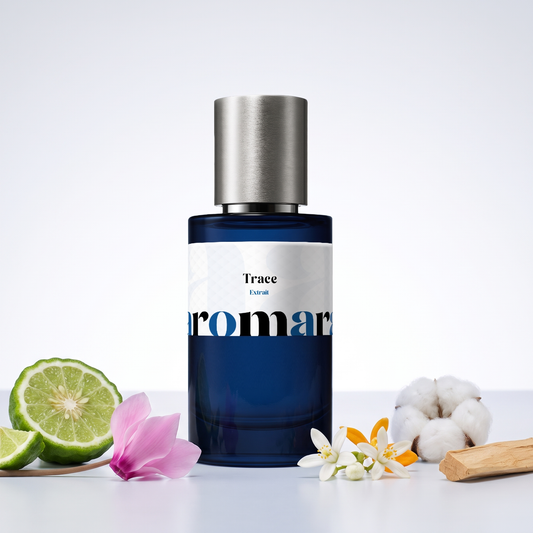 Trace 35% Extrait perfume by Aromara, inspired by Phlur Missing Person. Bergamot, jasmine, cyclamen, orange blossom, white musk, sandalwood. UK-made dupe, 7+ hour wear.
