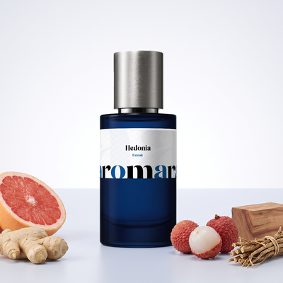 Hedonia 35% Extrait perfume by Aromara, inspired by Ex Nihilo The Hedonist Extrait. Grapefruit, ginger, lychee, cedarwood, vetiver. UK-made dupe, 7+ hour wear.