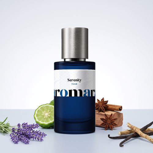 Serenity 35% Extrait perfume by Aromara, inspired by Initio Rehab. Lavender, bergamot, cedarwood, spices, vetiver, vanilla. UK-made dupe, 7+ hour wear.