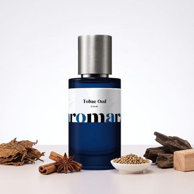 Tobac Oud 35% Extrait perfume by Aromara, inspired by Tom Ford Tobacco Oud. Spices, coriander, tobacco, oud, sandalwood. UK-made dupe, 7+ hour wear.
