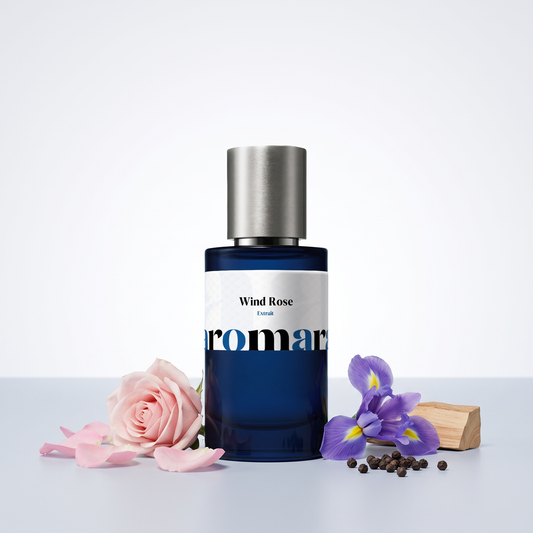 Wind Rose 35% Extrait perfume by Aromara, inspired by Louis Vuitton Rose des Vents. Rose, pepper, iris, cedarwood, musk. UK-made dupe, 7+ hour wear.