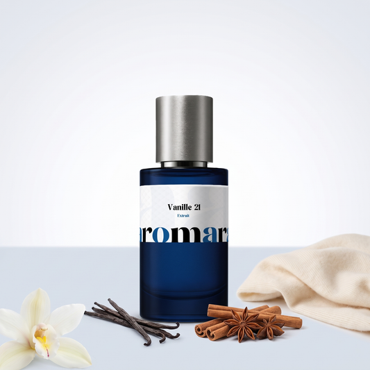 Vanille 21 35% Extrait perfume by Aromara, inspired by Guerlain Vanille Planifolia Extrait 21. Vanilla, spices, amber, musk. UK-made dupe, 7+ hour wear.