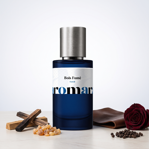 Bois Fumé 35% Extrait perfume by Aromara, inspired by Tom Ford Ébène Fumé. Incense, palo santo, black pepper, leather, rose. UK-made dupe, 7+ hour wear.