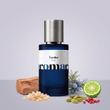 Verdict by Aromara on a pale misty lilac to soft dove grey background with cedarwood, frankincense resin, juniper berries, bergamot, cardamom and pink peppercorns. Up to 35% Extrait, inspired by Amouage Decision.