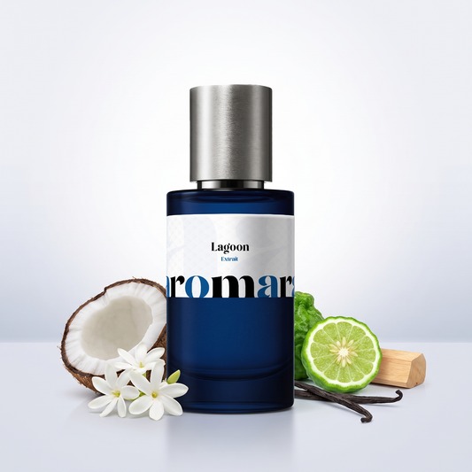 Lagoon 35% Extrait perfume by Aromara, inspired by Kayali Maldives Ylang Coco 20. Coconut, bergamot, ylang-ylang, tiare, vanilla, sandalwood. UK-made dupe, 7+ hour wear.