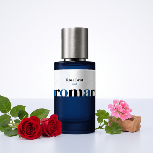 Rose Brut 35% Extrait perfume by Aromara, inspired by Matière Première Radical Rose. Rose, green notes, rose absolute, geranium, cedarwood. UK-made dupe, 7+ hour wear.