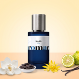 Skylift by Aromara on a pale butter yellow to soft apricot background with magnolia, roasted tonka beans, ylang-ylang, bergamot and vanilla pods. 35% Extrait, inspired by Initio Lift Me Up.